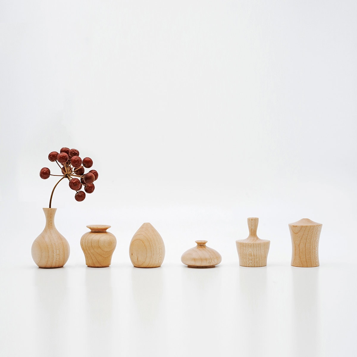 Tiny Wooden Flower Vases