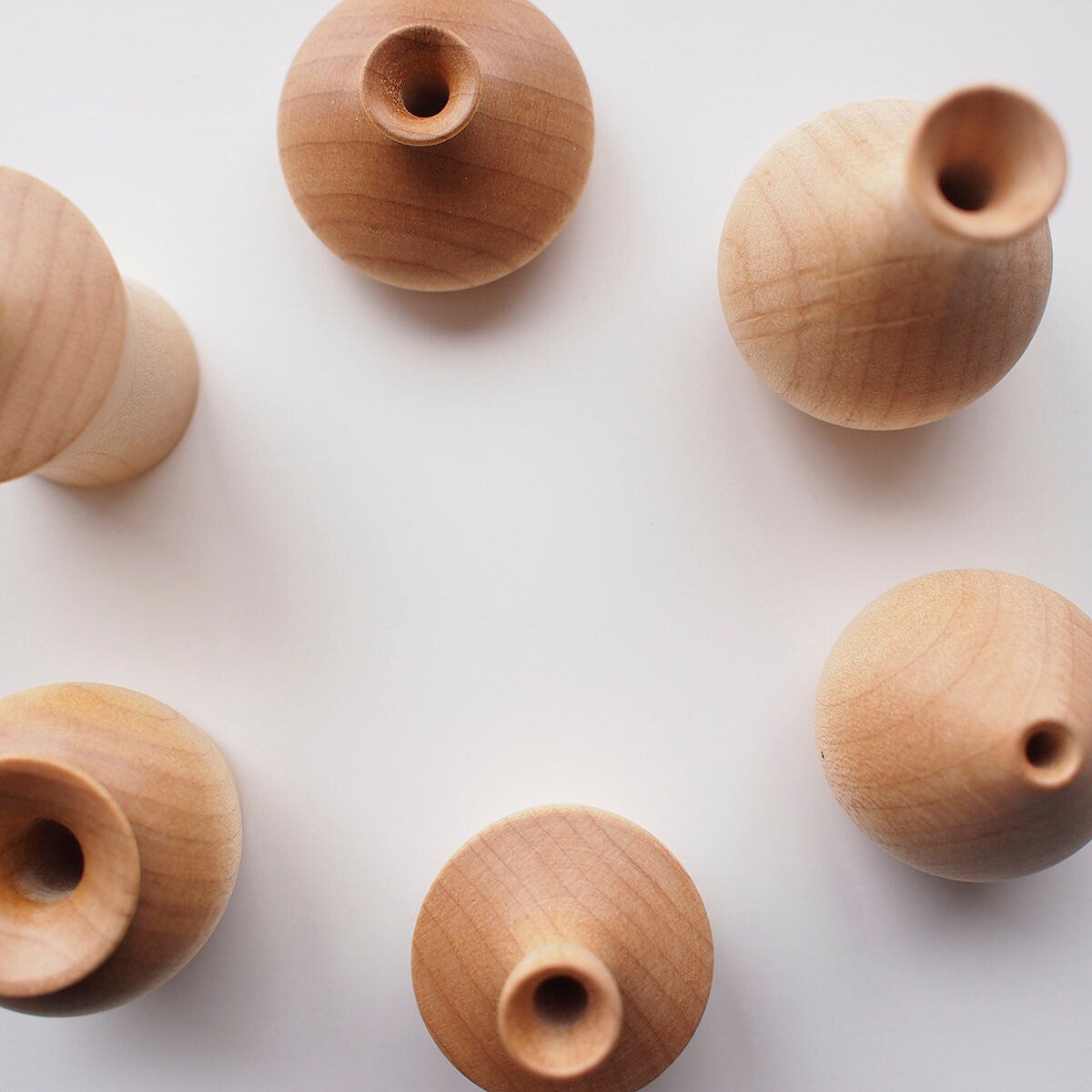 Tiny Wooden Flower Vases