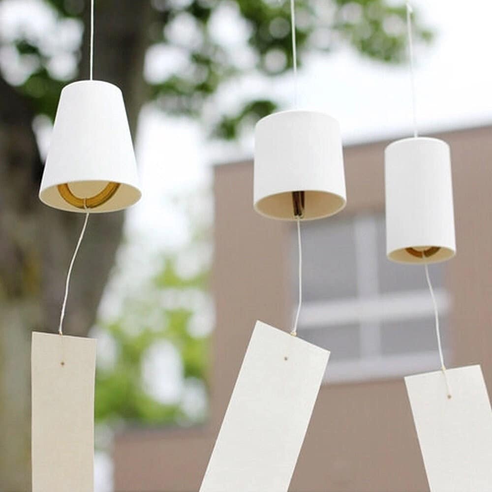 Japanese Unglazed Porcelain Wind Chimes, Elegant Soft Tone Door Chime, Unique Handmade Meditation Bell 100% Natural & Sustainable Materials