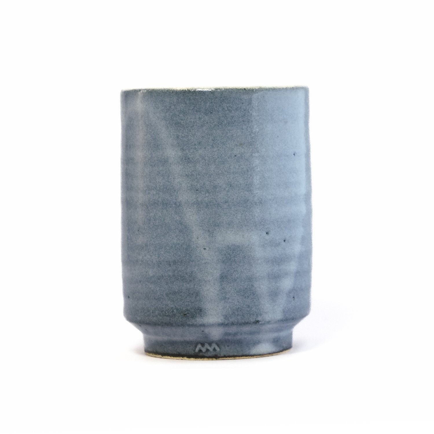 Japanese Tea Cup, Asemi Co. Shigaraki-Yaki Blue Traditional Handcrafted Natural Clay Matcha Cup, Unique Gift - Green Tea, Coffee, Espresso