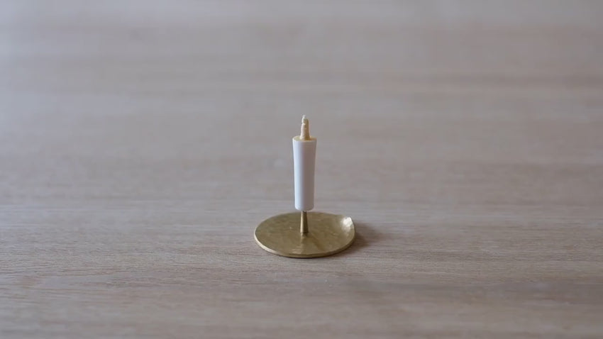 Tiny Japanese Hammered Brass Candle Holder, Unique Handmade holiday gift, Minimalist Home Decor, TSUCHI-ITA Hammered Plate By Daiyo Candle